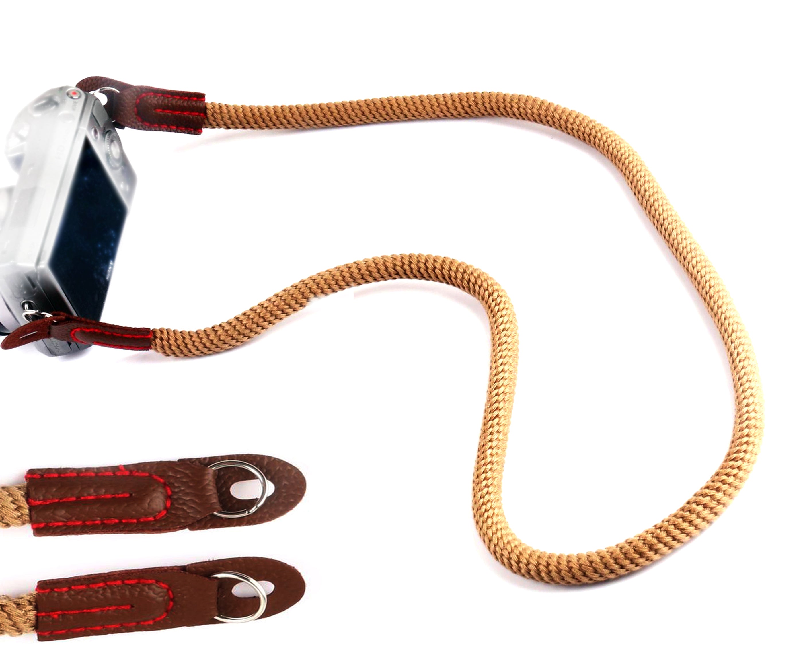 Camera Neck Rope Strap Fotasy Vintage Brown Cotton Camera Straps, Round Cord Camera Belt ...