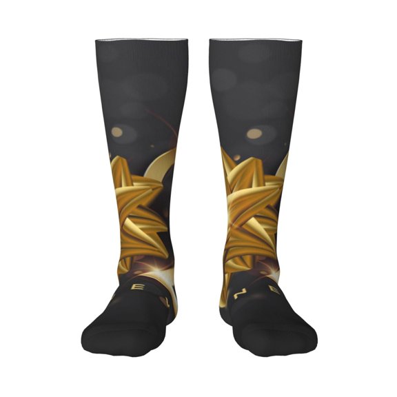 Fotbe 2025 Happy New Year 1 print Women's Men's Novelty Crew Socks Cotton Socks Knee High Socks for Walking,Running,Nurses,Pregnancy