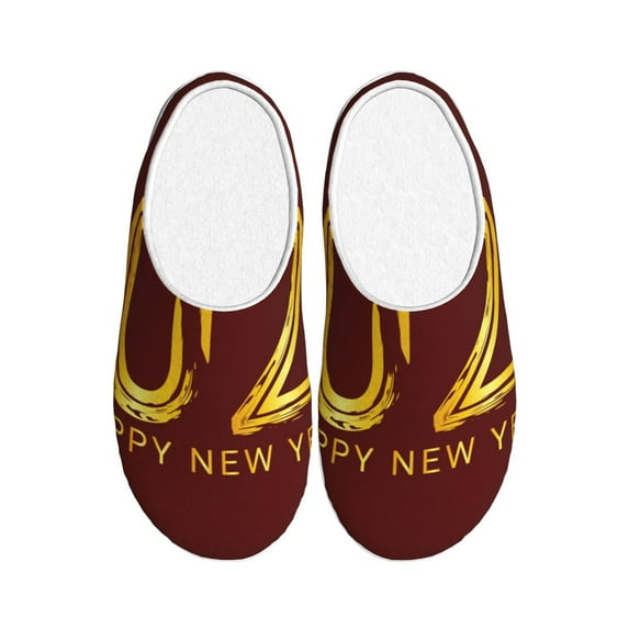 Fotbe 2025 New Year 4 Pattern Women's Fuzzy Curly Fur Memory Foam Loafer Slippers Indoor Outdoor Slippers Winter Home Shoes-35/36