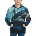 thumbnail image 1 of Fotbe 3D Realistic Shark Pattern Youth Pullover Hooded Sweatshirt, Boys Hoodie, Kangaroo Pocket Hoodie for Kids Girls -Small, 1 of 6