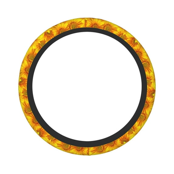 Fotbe 3D Sunflowers Steering Wheel Cover Universal 15 in Car Accessories for Men Women,Steering Wheel Protector Comfortable Protective Case for SUV Sedan Decor