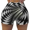 thumbnail image 1 of Fotbe 3D Vortex Illusion Seamless Shorts, Womens Workout Shorts High Waist Stretch Booty Short for Gym/Yoga/Running/Biking-Small, 1 of 9