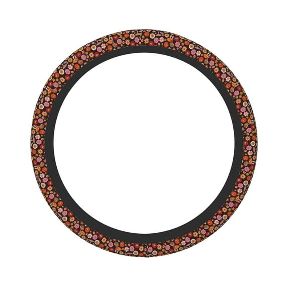 Fotbe 70s Groovy Hippie Retro Steering Wheel Cover Universal 15 in Car Accessories for Men Women,Steering Wheel Protector Comfortable Protective Case for SUV Sedan Decor