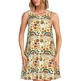thumbnail image 1 of Fotbe 70s Hippie Style Pattern Women’s Summer Tank Midi Dress – Sleeveless A-Line Dress, Floral T-Shirt Dress, Casual Flowing Beach Sundress, 1 of 7
