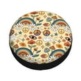 thumbnail image 1 of Fotbe 70s Hippie Style Spare Tire Cover Thickening Universal Fit for Jeep, Trailer, RV, SUV, Truck, Tough Tire Wheel Soft Cover-17 inch, 1 of 9