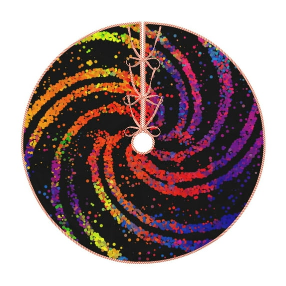 Fotbe A Bright Abstract Pattern Christmas Tree Skirt, Tree Skirts Plush Christmas Decorations, Christmas Tree Skirts Xmas Decorations Holiday Party Decor-36"