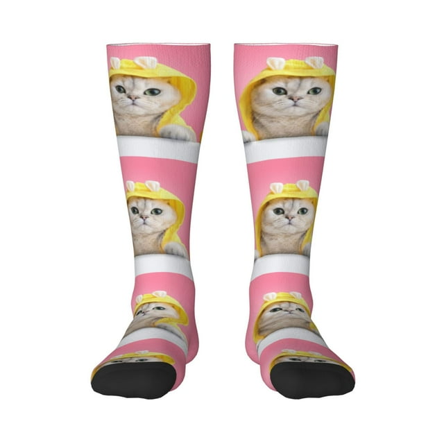 Fotbe A Funny Cat print Women's Men's Novelty Crew Socks Cotton Socks ...