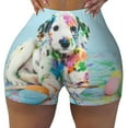 thumbnail image 1 of Fotbe A Funny Little Dalmatian Puppy Seamless Shorts, Womens Workout Shorts High Waist Stretch Booty Short for Gym/Yoga/Running/Biking-Small, 1 of 9