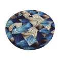 thumbnail image 1 of Fotbe Abstract Blue Squares Stool Covers Round,Waterproof Round Bar Stool Covers Bar Chair Covers Washable Stool Cushion Slipcover for 12-14 Inch Chair-, 1 of 7