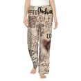 thumbnail image 1 of Fotbe Abstract Coffee Pattern With Letters Women's Pajama Pants,Sleepwear Pants,Pj Bottoms Drawstring And Pockets-Large, 1 of 9
