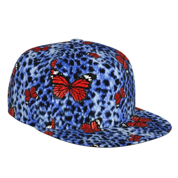 Fotbe Abstract Colorful Butterflies Flat Bill Visor Cap Classic Snapback Hat Polyester Foam Trucker Hat Trucker Cap Adjustable Baseball Cap