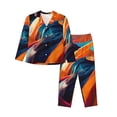 thumbnail image 1 of Fotbe Abstract Fabric Color Waves Pattern Long Sleeve Pajama Set for Women,Sleepwear Set,2-piece Loungewear Set,Soft PJs Comfy Nightwear with Pockets -Large, 1 of 7