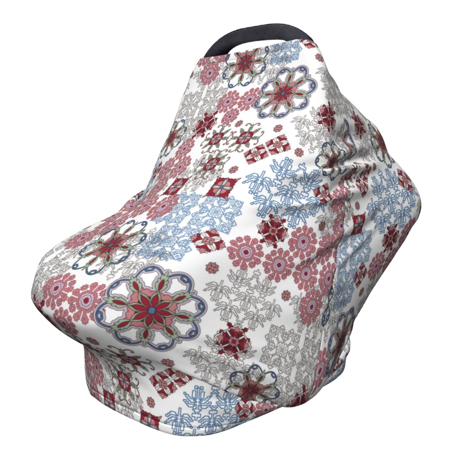 Fotbe Abstract Floral Pattern Car Seat Covers for Babies, Nursing Breastfeeding Cover Carseat Canopy, Soft Stretchy Carrier Cover