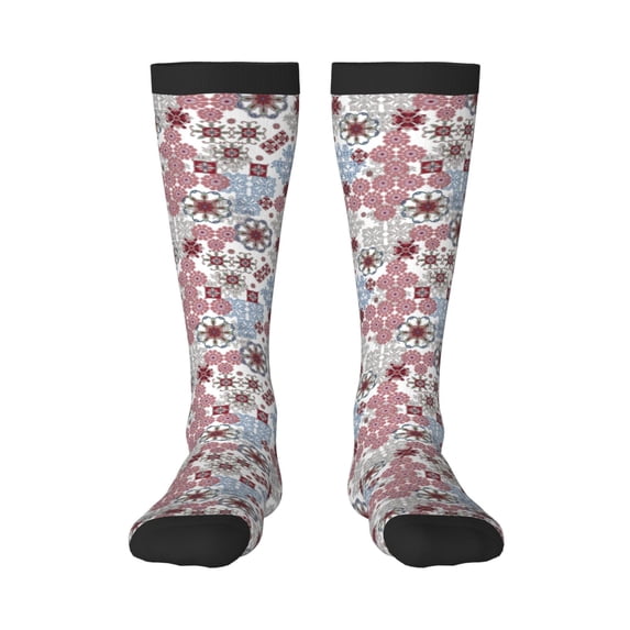 Fotbe Abstract Floral print Women's Men's Novelty Crew Socks Cotton Socks Knee High Socks for Walking,Running,Nurses,Pregnancy