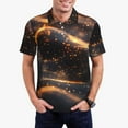 thumbnail image 1 of Fotbe Abstract Glowing Wave Pattern Pattern Men’s Golf Polo Shirt – Breathable Performance Golf Shirt with Button-Down Collar-Large, 1 of 6