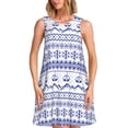 thumbnail image 1 of Fotbe Abstract Gondola Snowflake Pattern Women’s Summer Tank Midi Dress – Sleeveless A-Line Dress, Floral T-Shirt Dress, Casual Flowing Beach Sundress, 1 of 7