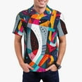 thumbnail image 1 of Fotbe Abstract Jazz Instrumental Pattern Men’s Golf Polo Shirt – Breathable Performance Golf Shirt with Button-Down Collar-4X-Large, 1 of 6
