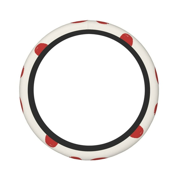 Fotbe Abstract Red Polka Dot for Steering Wheel Cover Universal 15 in Car Accessories for Men Women,Steering Wheel Protector Comfortable Protective Case for SUV Sedan Decor