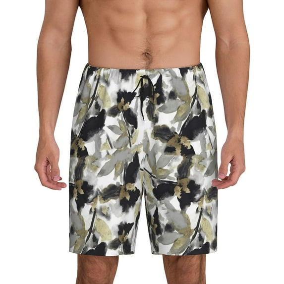 Fotbe Abstract Watercolor Pajama Shorts for Men, Men's Pajama Bottoms, Sleepwear,Short Pajama Pants-4X-Large