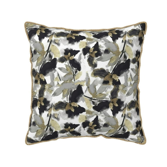 Fotbe Abstract Watercolor Pattern Velvet Decorative Throw Pillow Covers with Elegant Piping, Soft Plush Cushion Cover for Sofa, Bed, Car, Office-20"x20"