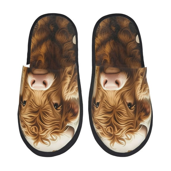 Fotbe Adorable Calf Butterflies Champagne Pattern Women's Fuzzy Slippers Plush Slippers Fluffy Winter House Shoes Indoor and Outdoor-Large