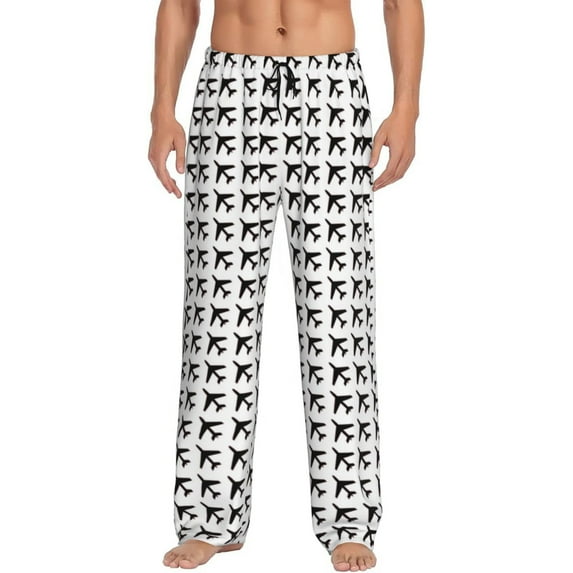 Fotbe Airplane Men's Pajama Pants,Sleepwear Pants,Pj Bottoms Drawstring And Pockets-X-Large