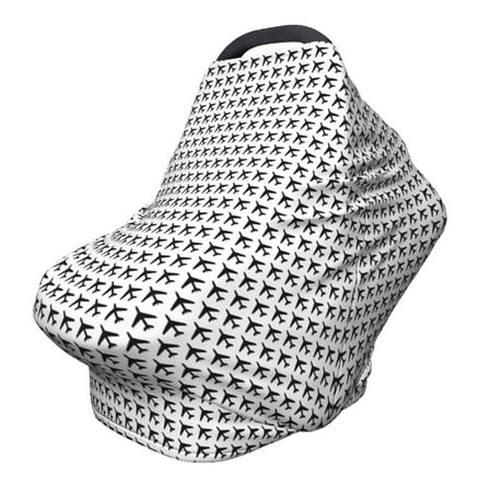 Fotbe Airplane Pattern Car Seat Covers for Babies, Nursing Breastfeeding Cover Infant Carseat Canopy, Soft Stretchy Carrier Cover