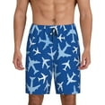 thumbnail image 1 of Fotbe Airplanes in the Sky Pajama Shorts for Men, Men's Pajama Bottoms, Sleepwear,Short Pajama Pants-Small, 1 of 9