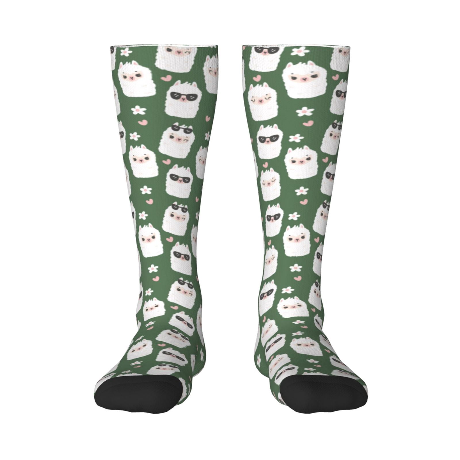Alpaca Wool Novelty Crew Socks - Ivy Stripe Design, Warm & Moisture Wicking