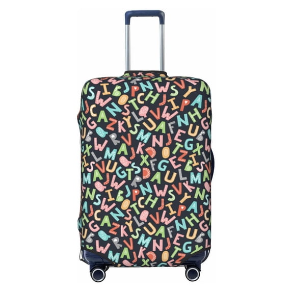 Fotbe Alphabet Luggage Cover Protector,Suitcase Protector,Scratch and Dirt Resistant,Fits 18-32 Inch Luggage-Large