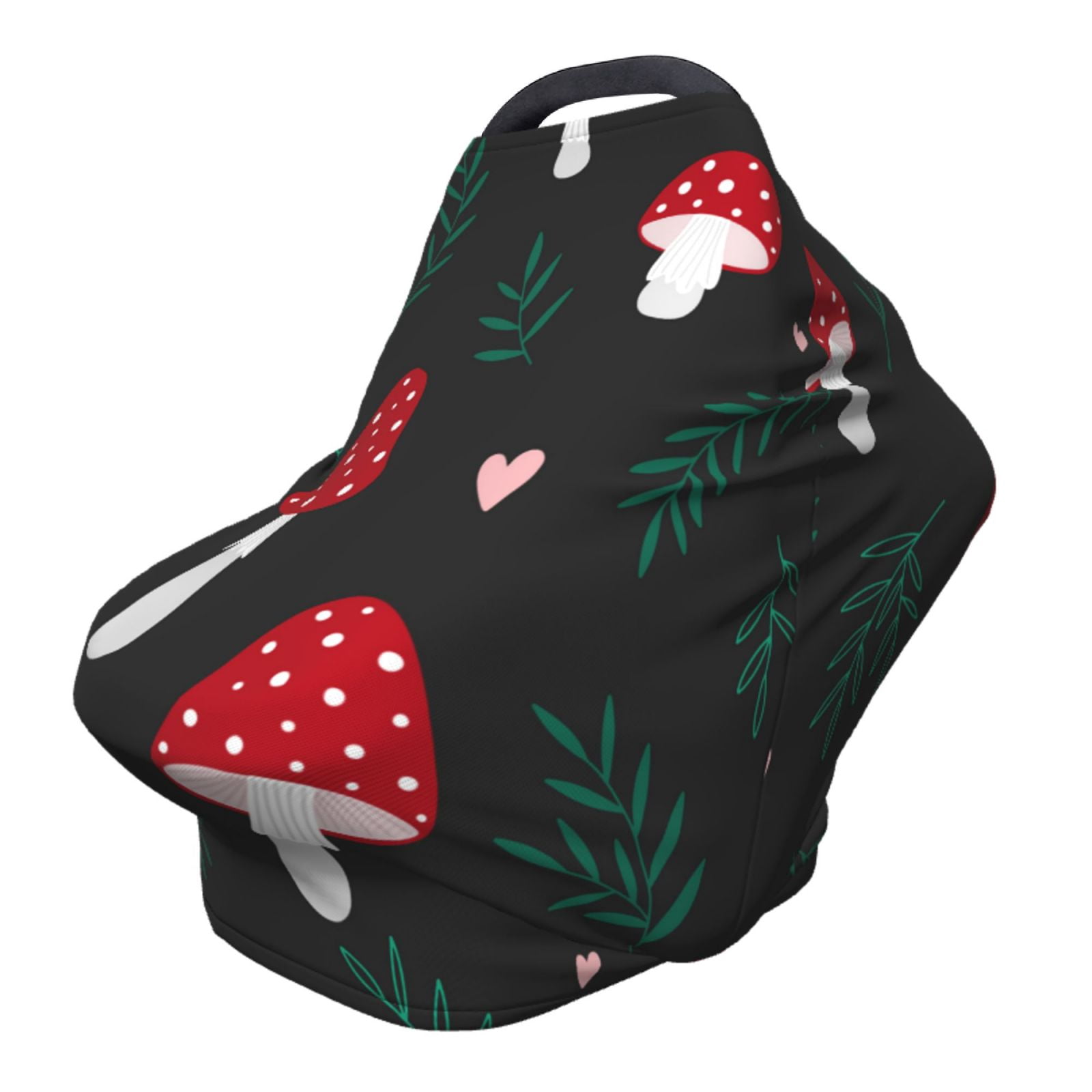 Fotbe Amanita Mushroom Pattern Car Seat Covers for Babies, Nursing Breastfeeding Cover Infant Carseat Canopy, Soft Stretchy Carrier Cover