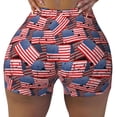 thumbnail image 1 of Fotbe America Flags1 Seamless Shorts, Womens Workout Shorts High Waist Stretch Booty Short for Gym/Yoga/Running/Biking-X-Large, 1 of 9