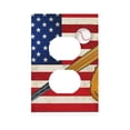 thumbnail image 1 of Fotbe American Flag And Baseball Print Duplex Receptacle Wall Plate, 1-Gang 5.0" x3.0" Wall Outlet Covers, Dual Outlet Faceplates Covers, Color-matched Screws Included-Style S, 1 of 6