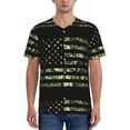 thumbnail image 1 of Fotbe American Flag Camo Baseball Jersey Shirt for Men and Women, Casual Short Sleeves Button Down T-Shirt-Small, 1 of 9