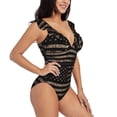 thumbnail image 1 of Fotbe American Flag with Desert Camouflage Women's Tummy Control Swimsuits Slimming One Piece Bathing Suit Ruffle Wrap V Neck Swimwear-, 1 of 8