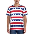 thumbnail image 1 of Fotbe American Patriotic Stars And Stripes Baseball Jersey Shirt for Men and Women, Casual Short Sleeves Button Down T-Shirt-Small, 1 of 9