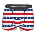 thumbnail image 1 of Fotbe American Patriotic Stars And Stripes Men’s Total Support Pouch Boxer Briefs, X-Temp Cooling, Moisture-Wicking Underwear, Regular, Long-leg and Trunk-Large, 1 of 9