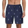 thumbnail image 1 of Fotbe Anchor Heart Blue Men’s Swim Trunks Quick Dry Swim Shorts Board Shorts with Mesh Lining-Medium, 1 of 9