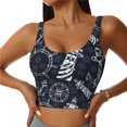 thumbnail image 1 of Fotbe Anchors and Lighthouse Pattern Womens' Sports Bra Longline Wirefree Padded with Medium Support Sports Moisture-Wicking Workou Vest,Tank Top-Large, 1 of 7
