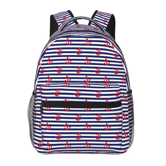 Fotbe Anchors Pattern Casual Backpack for School, Travel, and Outdoor Activities - Durable, Lightweight, and Comfortable