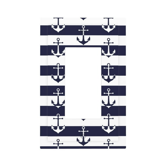 Fotbe Anchors Print Duplex Receptacle Wall Plate, 1-Gang 5.0" x3.0" Wall Outlet Covers, Dual Outlet Faceplates Covers, Color-matched Screws Included-Style U