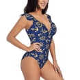 thumbnail image 1 of Fotbe Anchors and Nautical Women's Tummy Control Swimsuits Slimming One Piece Bathing Suit Ruffle Wrap V Neck Swimwear-, 1 of 8