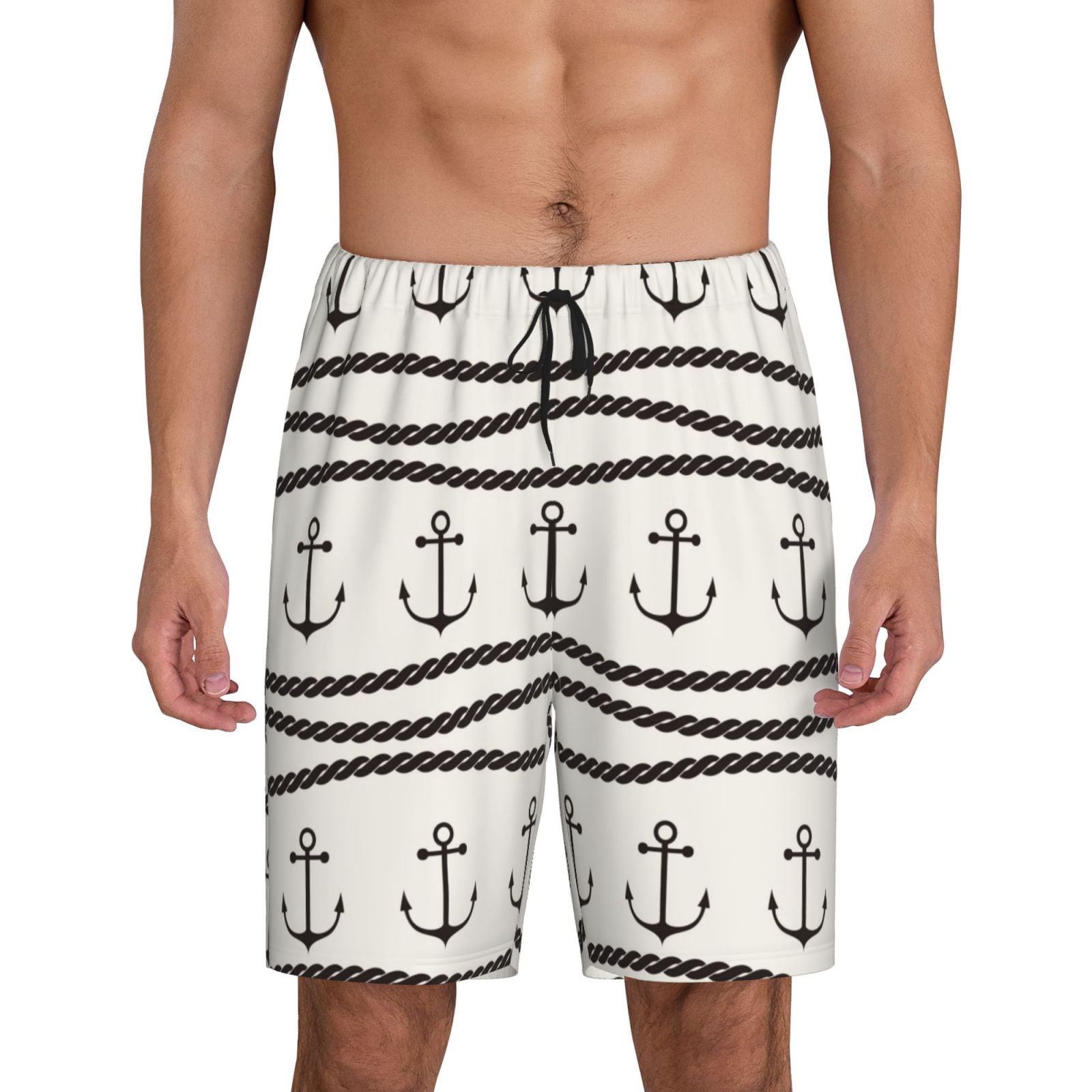 Fotbe Anchors and Ropes Pajama Shorts for Men, Men's Pajama Bottoms ...