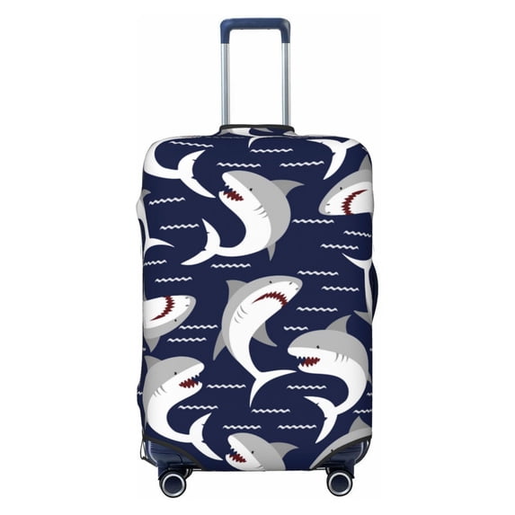 Fotbe Angry Shark Luggage Cover Protector,Suitcase Protector,Scratch and Dirt Resistant,Fits 18-32 Inch Luggage-Small
