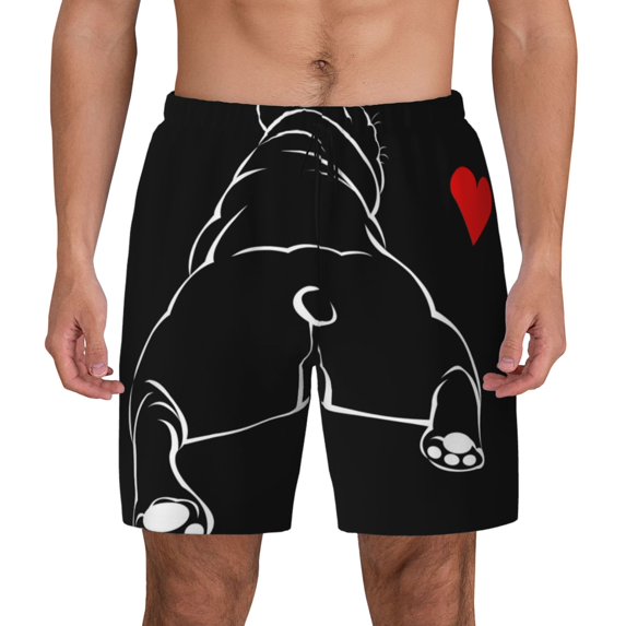 Fotbe Animal Bulldog Men’s Swim Trunks Quick Dry Swim Shorts Board Shorts with Mesh Lining-Large