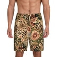thumbnail image 1 of Fotbe Animal Leopard Pajama Shorts for Men, Men's Pajama Bottoms, Sleepwear,Short Pajama Pants-3X-Large, 1 of 9
