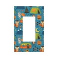 thumbnail image 1 of Fotbe Animals In Camping Print Duplex Receptacle Wall Plate, 1-Gang 5.0" x3.0" Wall Outlet Covers, Dual Outlet Faceplates Covers, Color-matched Screws Included-Style U, 1 of 6