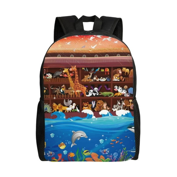 Fotbe Animals On Noah's Ark2 Travel Laptop Backpack, Business Slim Sturdy Laptops Backpack, Water Resistant College School Computer Bag Gift for Men & Women Fits 15.6 Inch Notebook