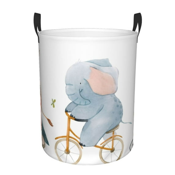 Fotbe Animals in Transport Laundry Basket with Handles, Waterproof Large Laundry Hamper, Wash Bag for Corner Dorm, Rolling Laundry Basket with Handles-Medium
