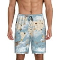 thumbnail image 1 of Fotbe Animals Travel World Map Pajama Shorts for Men, Men's Pajama Bottoms, Sleepwear,Short Pajama Pants-Small, 1 of 9